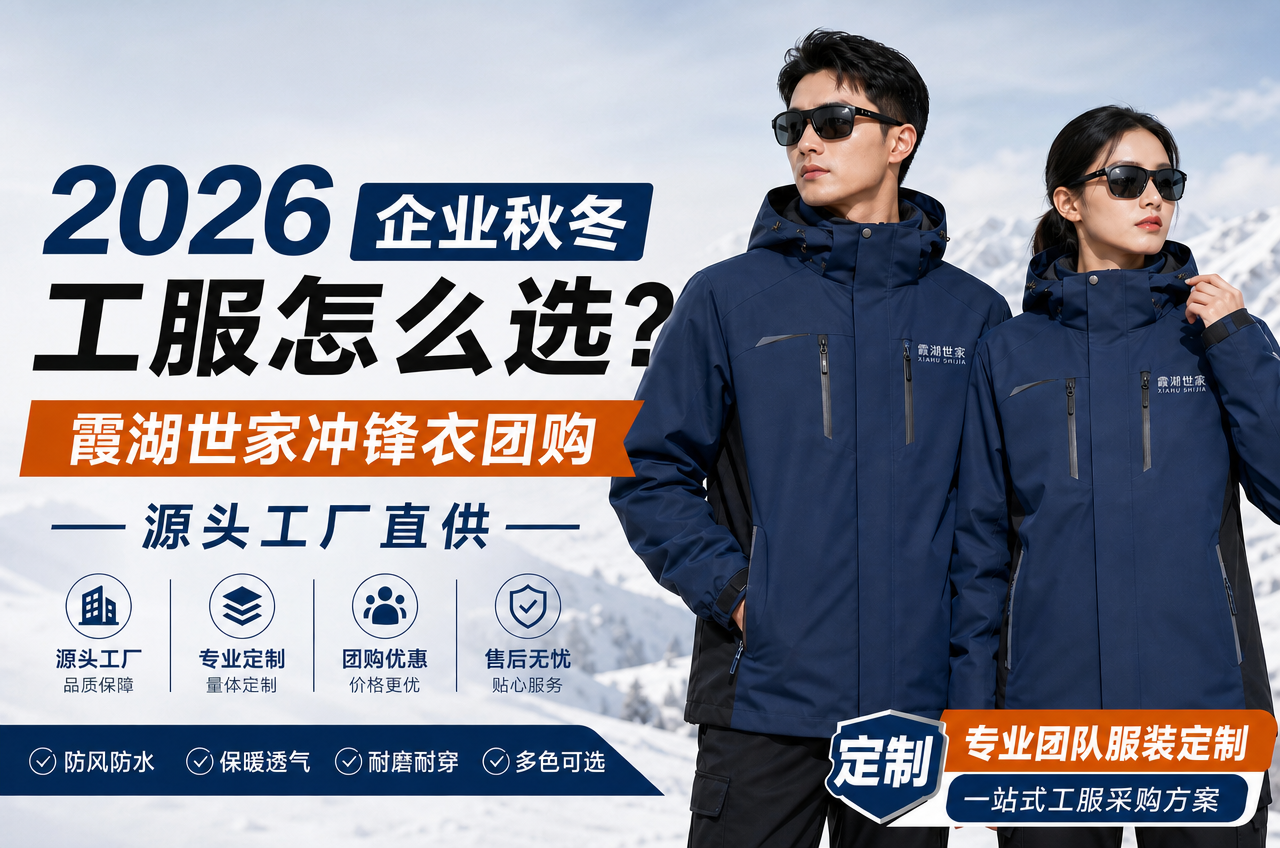 2026企业秋冬工服怎么选？霞湖世家冲锋衣团购，源头工厂直供